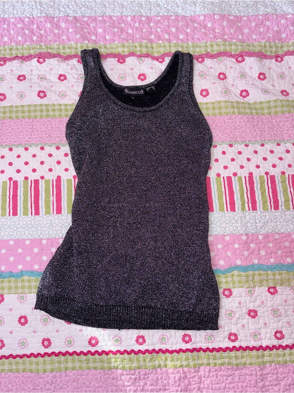 90s vintage Y2K Mcbling punk rockabilly sparkly tank top